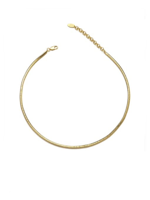 golden Brass  Minimalist Snake Bone Chain Necklace