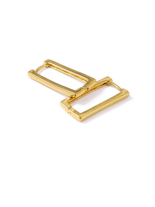 rectangle Brass Smooth Geometric Minimalist Stud Earring