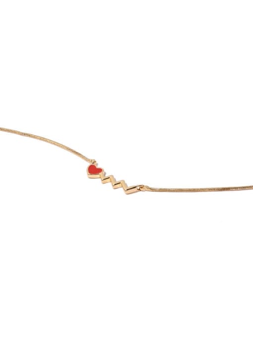 Heart Necklace Brass Enamel Heart Minimalist Necklace