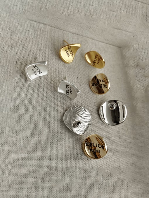 ZRUI Copper Alloy Irregular Minimalist Stud Earring 3