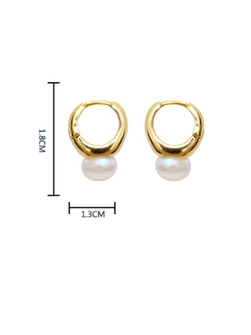 HYACINTH Brass Imitation Pearl Geometric Minimalist Earring 2