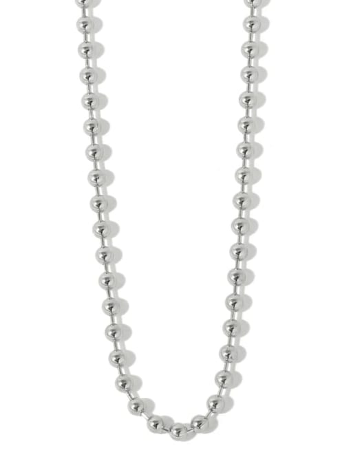 Platinum Brass Bead Round Vintage Beaded Necklace
