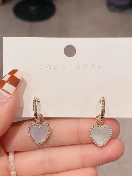 ZRUI Copper Alloy Shell Heart Dainty Drop Earring 0