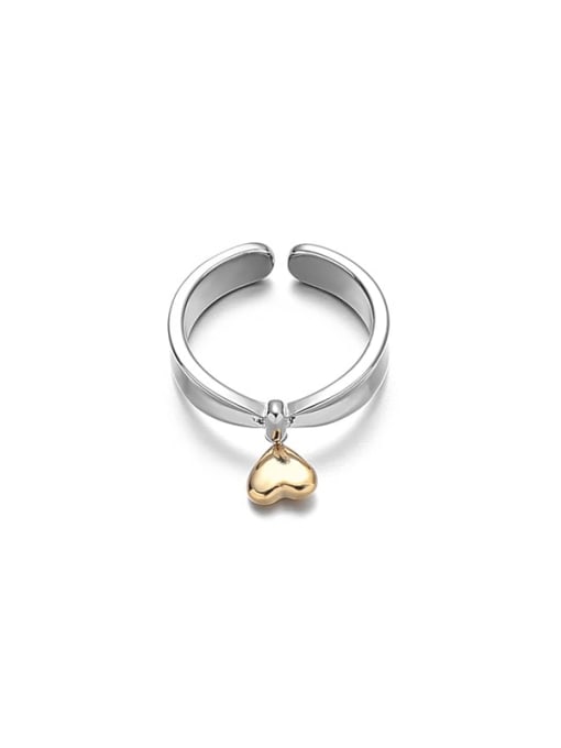 TINGS Brass Heart Hip Hop Band Ring 0
