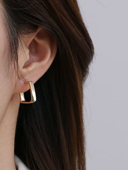 ACCA Brass Smooth Geometric Minimalist Stud Earring 1