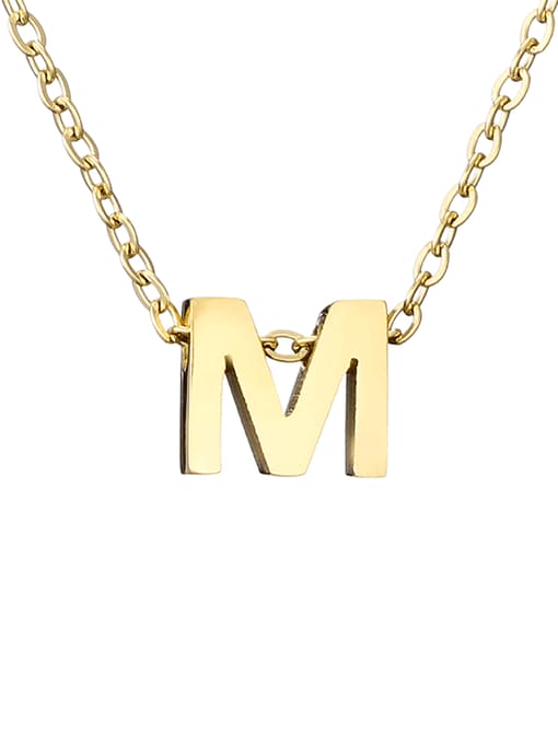 Desoto Titanium Letter Minimalist Initials Pendant Necklace 4
