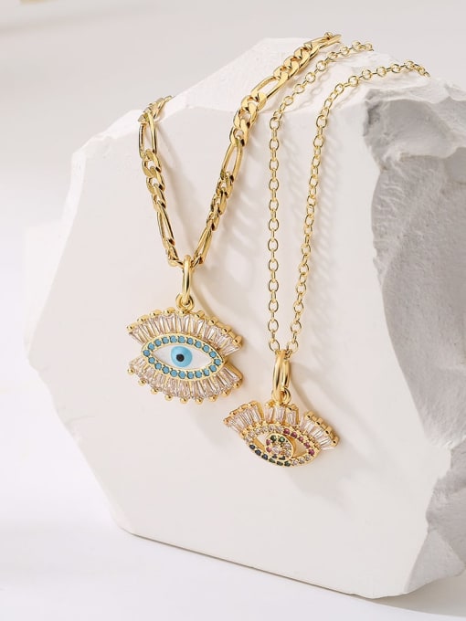 AOG Brass Cubic Zirconia Evil Eye Vintage Necklace 0