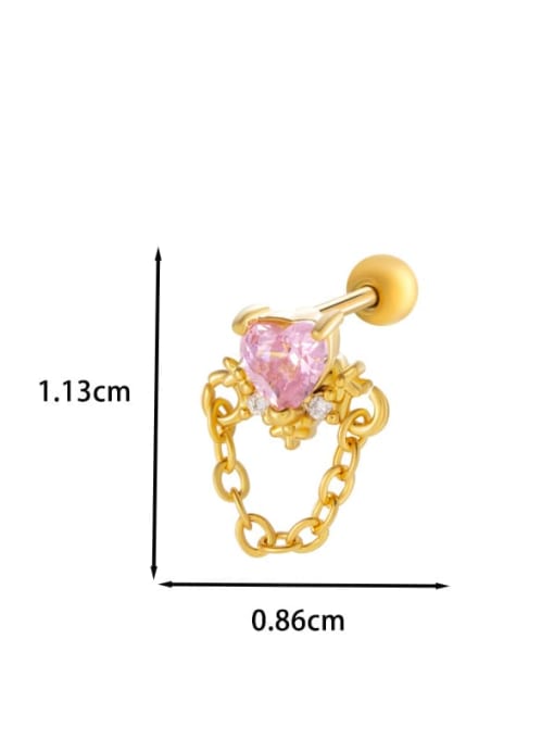 1  # Golden Brass Cubic Zirconia Planet Dainty Single Earring