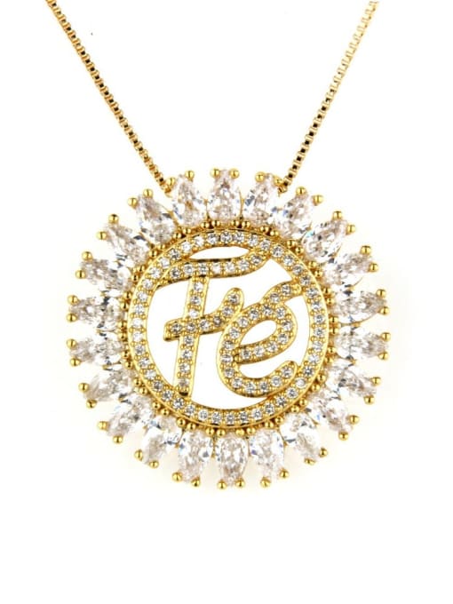 renchi Brass Resin Letter Vintage Necklace 2
