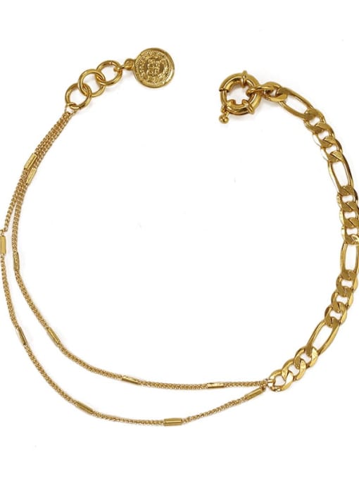 ACCA Brass Coin Vintage Double layer Anklet 3