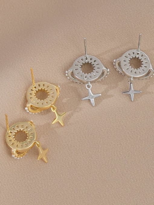 YOUH Brass Cubic Zirconia Star Dainty Stud Earring 1