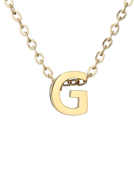 G 14 K gold Titanium Letter Minimalist Initials Pendant Necklace