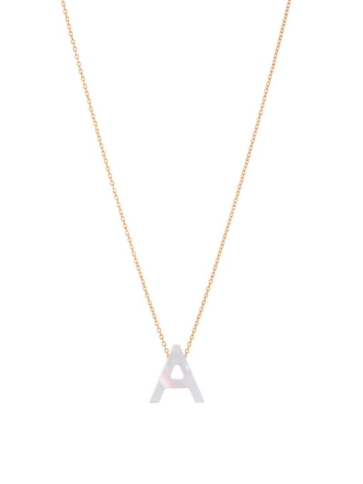 Letter A Brass Shell Letter Minimalist Necklace