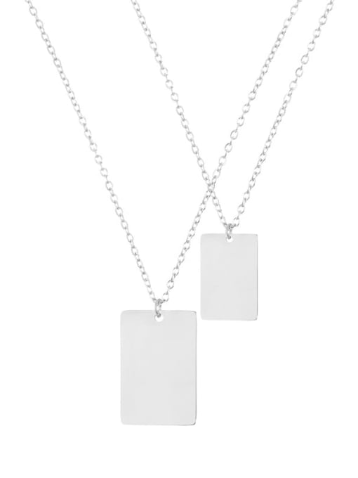 Steel color Stainless steel  Minimalist Geometric Pendant Multi Strand Necklace