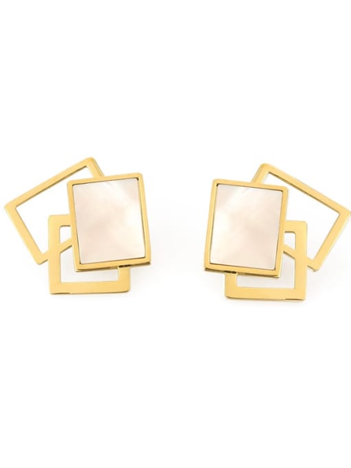 ACCA Titanium Shell Geometric Minimalist Stud Earring 4