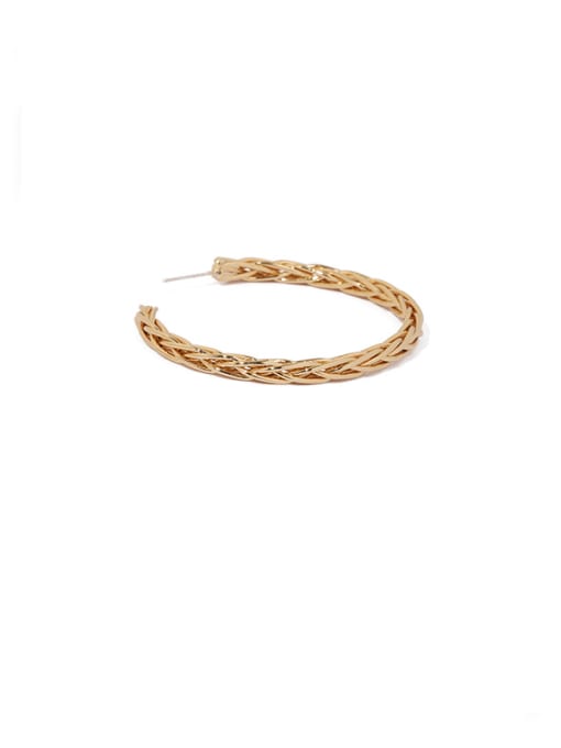 ACCA Brass Twist C shape Vintage Hoop Earring 2