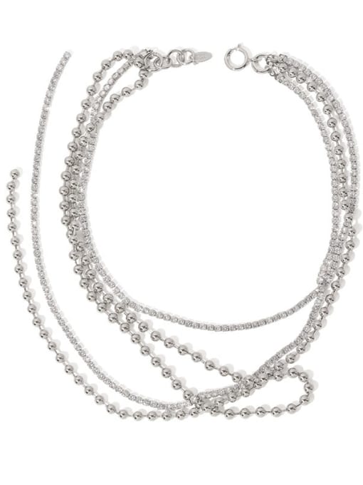 ACCA Brass Cubic Zirconia Round Vintage Long Strand Necklace 0