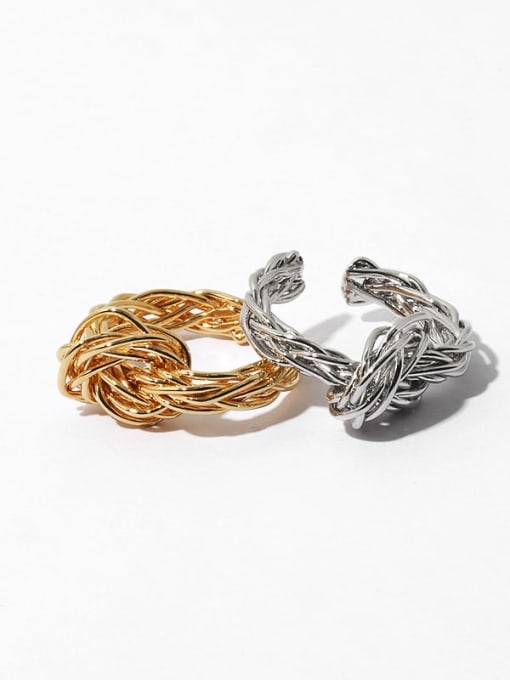 TINGS Brass Line entangled and knotted  Hip Hop Band Ring 0