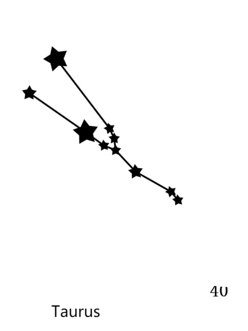 40 Taurus Stainless steel Constellation Minimalist Geometric  Pendant Necklace