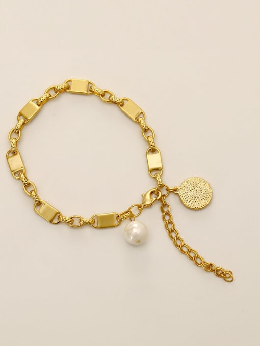 Nostalgic gold Brass Geometric Chain Vintage Link Bracelet