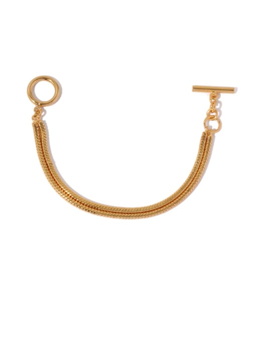 golden Brass Geometric Vintage Strand Bracelet