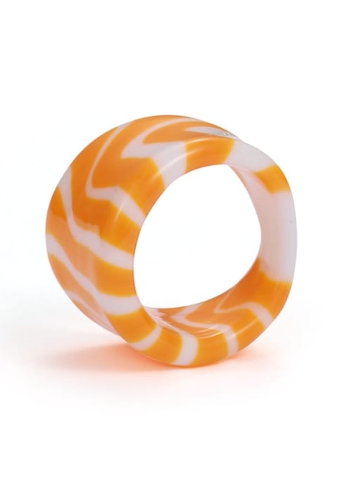 Five Color Hand Glass  Multi Color Geometric Minimalist Band Ring 3