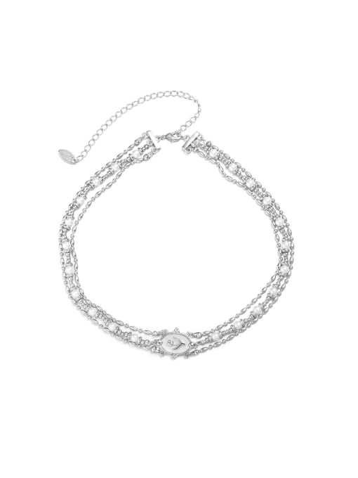 ACCA Brass Bead Oval Hip Hop Multi Strand Necklace 0