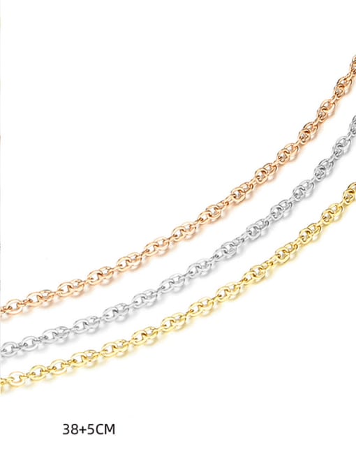 Desoto Stainless steel Round Chain Minimalist Multi Strand Necklace 2