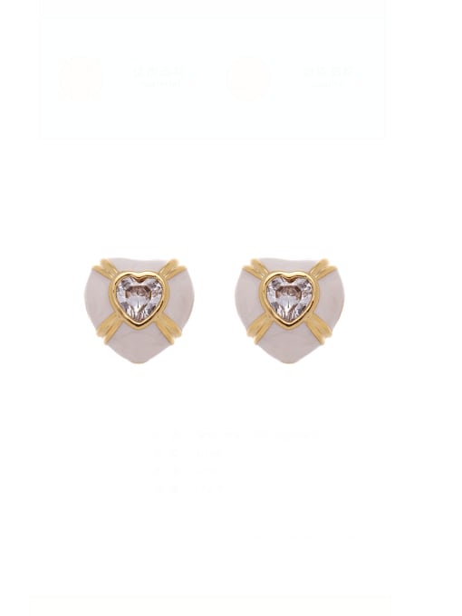 Love Earrings Brass Enamel Triangle Vintage Drop Earring
