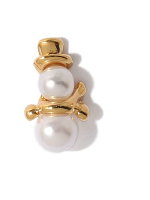 golden Brass Imitation Pearl Geometric Vintage Drop Earring