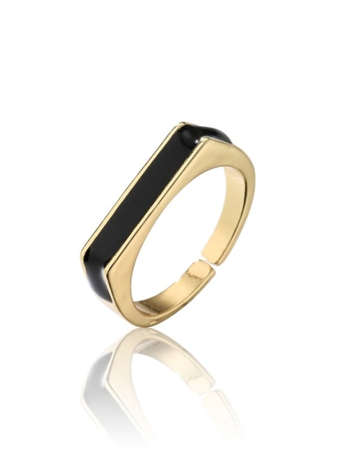 10989 Brass Enamel Geometric Minimalist Band Ring