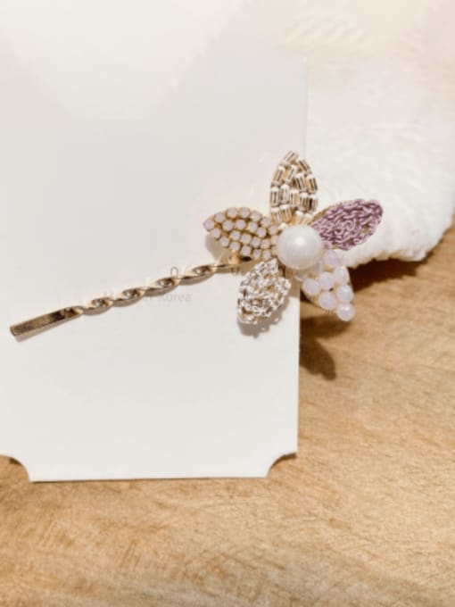 Five pointed star hairpin Alloy Imitation Pearl Trend  Flower Hair Pin
