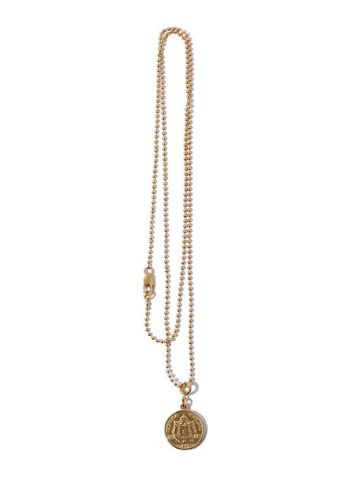 Double fold Brass Bead Geometric Vintage Beaded Necklace
