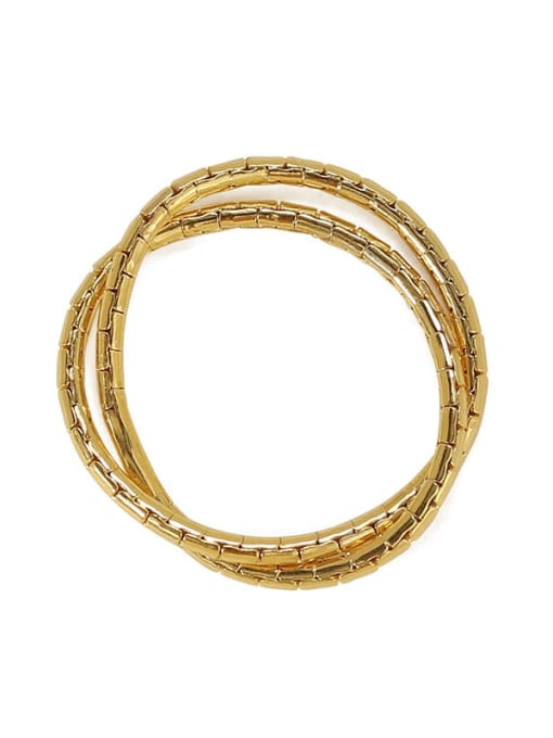 ACCA Brass Geometric Chain  Minimalist Band Ring 3