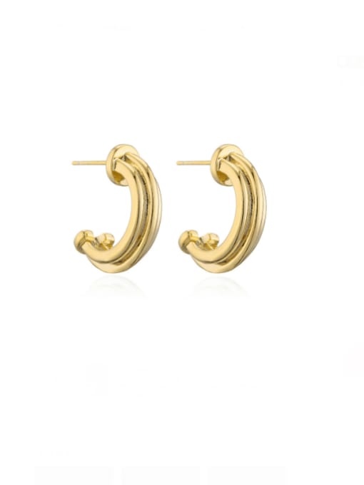 AOG Brass Geometric Minimalist Stud Earring 0
