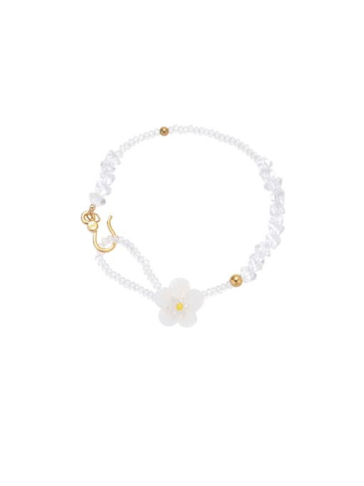 Five Color Brass Trend Flower Bracelet and Necklace Set
