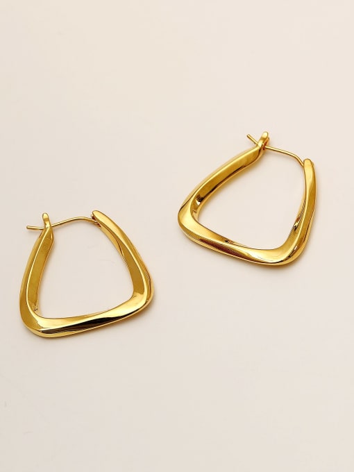 HYACINTH Brass Hollow Geometric Minimalist Stud Trend Korean Fashion Earring 3