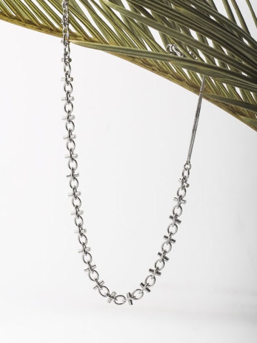 TINGS Brass Geometric  Chain Hip Hop Necklace 1