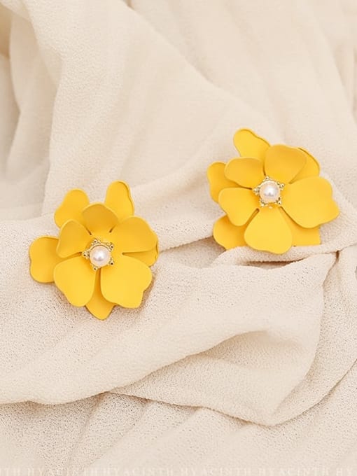 HYACINTH Copper Enamel Flower Cute Stud Trend Korean Fashion Earring 1