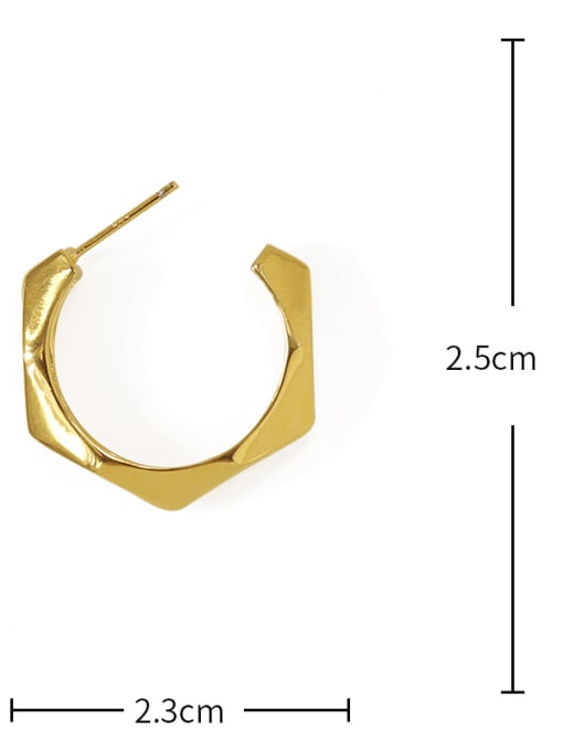ACCA Brass Smooth Geometric Minimalist Hoop Earring 3