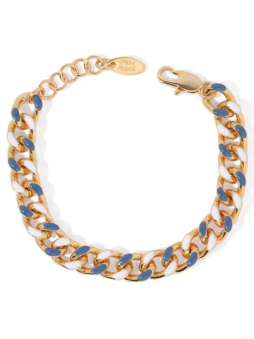 Golden oil drop Brass Geometric Vintage Link Bracelet
