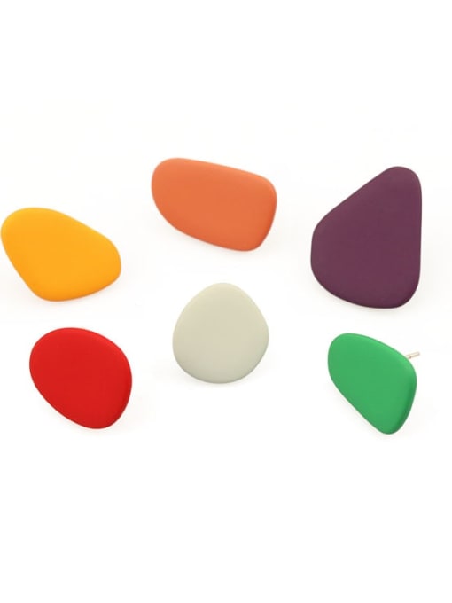 Five Color Alloy Enamel Geometric Minimalist Stud Earring 2