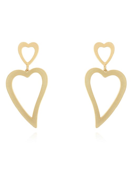 HYACINTH Copper with hollow heart-shaped pendant Trend Korean Fashion Earrings 3