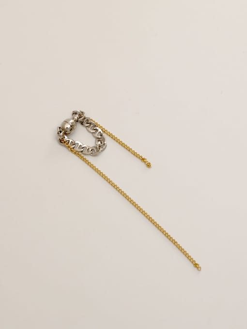 14k Gold White K Brass Tassel Vintage Threader Trend Korean Fashion Earring