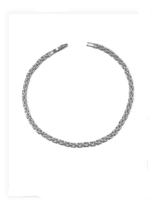 platinum Neckl (without extension chain) Brass Irregular Vintage Link Necklace