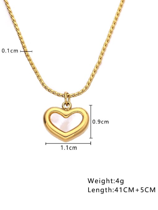 golden Stainless steel Shell Heart Minimalist Necklace