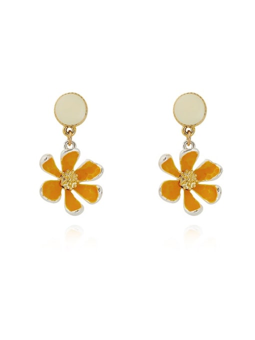 HYACINTH Copper Enamel Cute Flower  Drop Trend Korean Fashion Earring 0