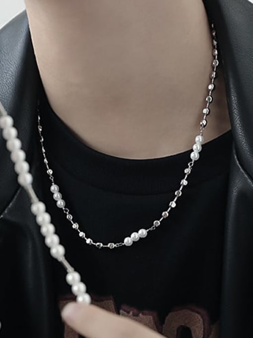 TINGS Brass Imitation Pearl Ball Hip Hop Necklace 1