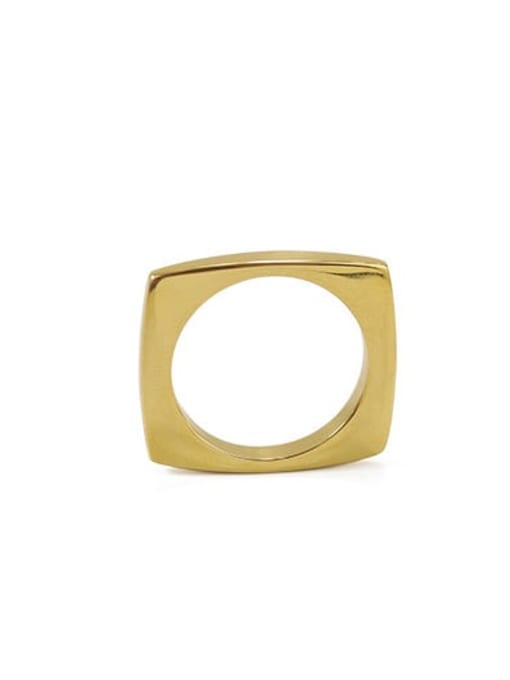 rectangle Brass Hollow Geometric Vintage Band Ring