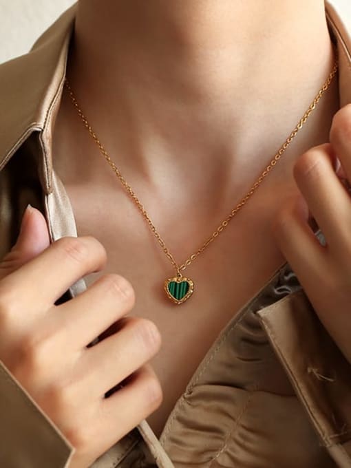 Five Color Brass Shell Heart Minimalist Necklace 2